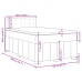 Cama box spring con colchón tela marrón oscuro 120x200 cm