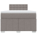 Cama box spring con colchón tela gris taupe 120x200 cm