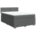 Cama box spring con colchón tela gris oscuro 140x190 cm