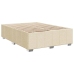 Cama box spring con colchón tela color crema 140x190 cm