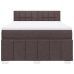 Cama box spring con colchón tela marrón oscuro 140x190 cm