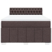 Cama box spring con colchón tela marrón oscuro 140x190 cm