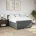 Cama box spring con colchón tela gris oscuro 140x190 cm