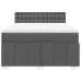 Cama box spring con colchón tela gris oscuro 140x190 cm