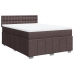 Cama box spring con colchón tela marrón oscuro 140x190 cm