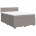 Cama box spring con colchón tela gris taupe 140x190 cm