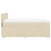 Cama box spring con colchón tela color crema 160x200 cm