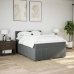 Cama box spring con colchón tela gris oscuro 160x200 cm