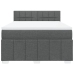 Cama box spring con colchón tela gris oscuro 160x200 cm