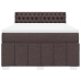 Cama box spring con colchón tela marrón oscuro 160x200 cm