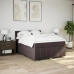 Cama box spring con colchón tela marrón oscuro 160x200 cm
