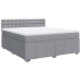 Cama box spring con colchón tela gris claro 180x200 cm