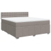 Cama box spring con colchón tela gris taupe 180x200 cm