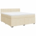 Cama box spring con colchón tela color crema 180x200 cm