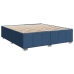 Cama box spring con colchón tela azul 180x200 cm