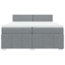 Cama box spring con colchón tela gris claro 200x200 cm