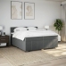 Cama box spring con colchón tela gris oscuro 200x200 cm