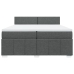 Cama box spring con colchón tela gris oscuro 200x200 cm