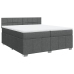 Cama box spring con colchón tela gris oscuro 200x200 cm