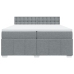 Cama box spring con colchón tela gris claro 200x200 cm