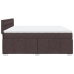 Cama box spring con colchón tela marrón oscuro 200x200 cm