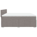 Cama box spring con colchón tela gris taupe 200x200 cm