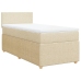 Cama box spring con colchón tela color crema 80x200 cm