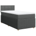 Cama box spring con colchón tela gris oscuro 80x200 cm