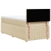 Cama box spring con colchón tela color crema 80x200 cm