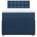 Cama box spring con colchón tela azul 80x200 cm