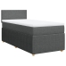 Cama box spring con colchón tela gris oscuro 90x190 cm