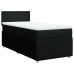 Cama box spring con colchón tela negro 90x190 cm