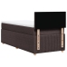 Cama box spring con colchón tela marrón oscuro 90x190 cm