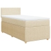 Cama box spring con colchón tela color crema 90x190 cm