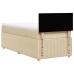 Cama box spring con colchón tela color crema 90x190 cm