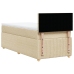 Cama box spring con colchón tela color crema 90x190 cm