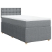 Cama box spring con colchón tela gris claro 90x190 cm