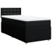 Cama box spring con colchón tela negro 90x190 cm