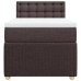 Cama box spring con colchón tela marrón oscuro 90x190 cm