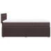 Cama box spring con colchón tela marrón oscuro 90x190 cm