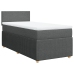 Cama box spring con colchón tela gris oscuro 90x200 cm