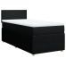 Cama box spring con colchón tela negro 90x200 cm