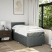 Cama box spring con colchón tela gris oscuro 90x200 cm