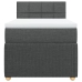 Cama box spring con colchón tela gris oscuro 90x200 cm