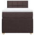 Cama box spring con colchón tela marrón oscuro 90x200 cm
