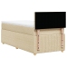 Cama box spring con colchón tela color crema 90x200 cm