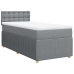 Cama box spring con colchón tela gris claro 90x200 cm