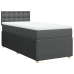 Cama box spring con colchón tela gris oscuro 90x200 cm