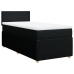 Cama box spring con colchón tela negro 100x200 cm
