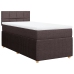 Cama box spring con colchón tela marrón oscuro 100x200 cm